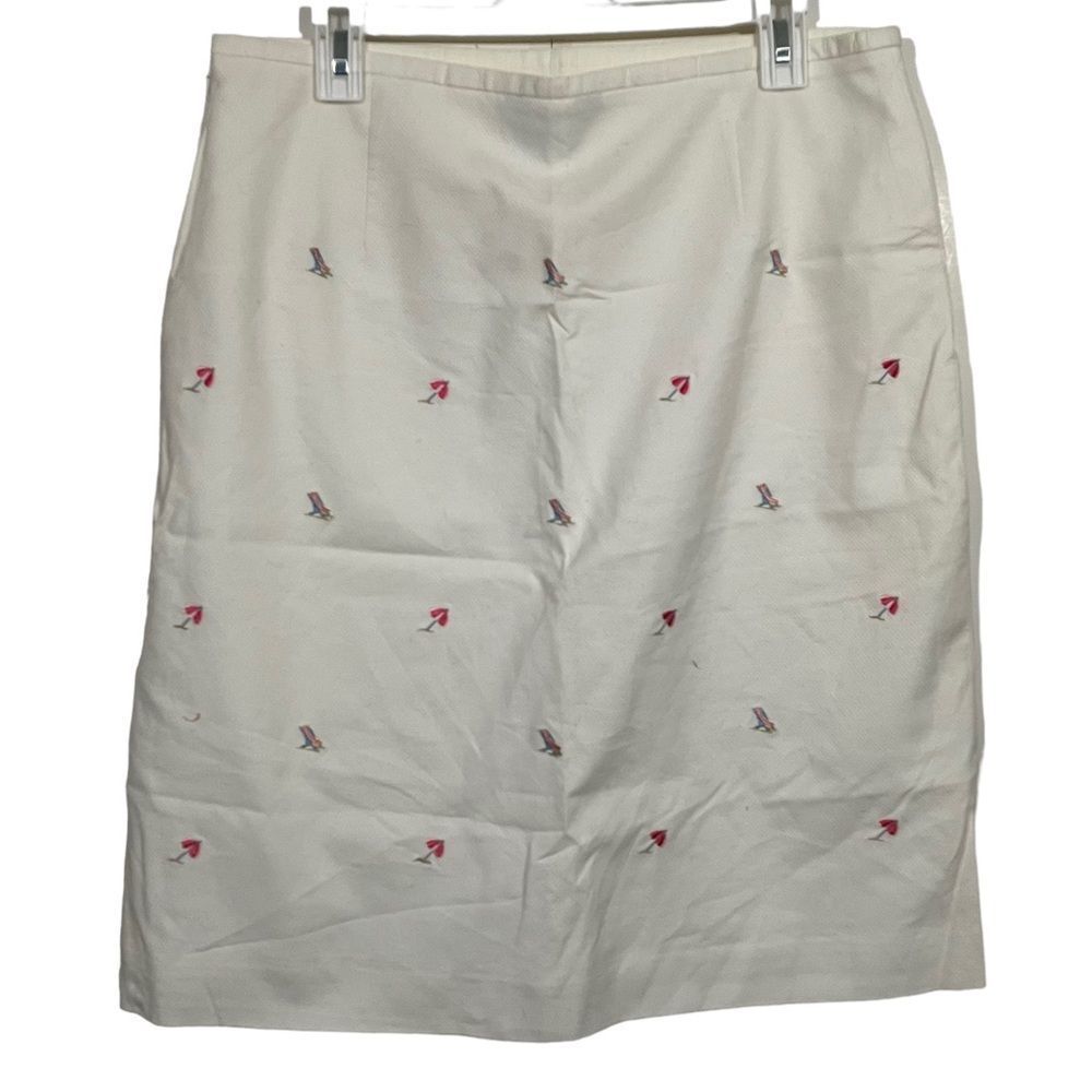 Brooks Brothers 346 Beach Novelty Printed Pencil Skirt